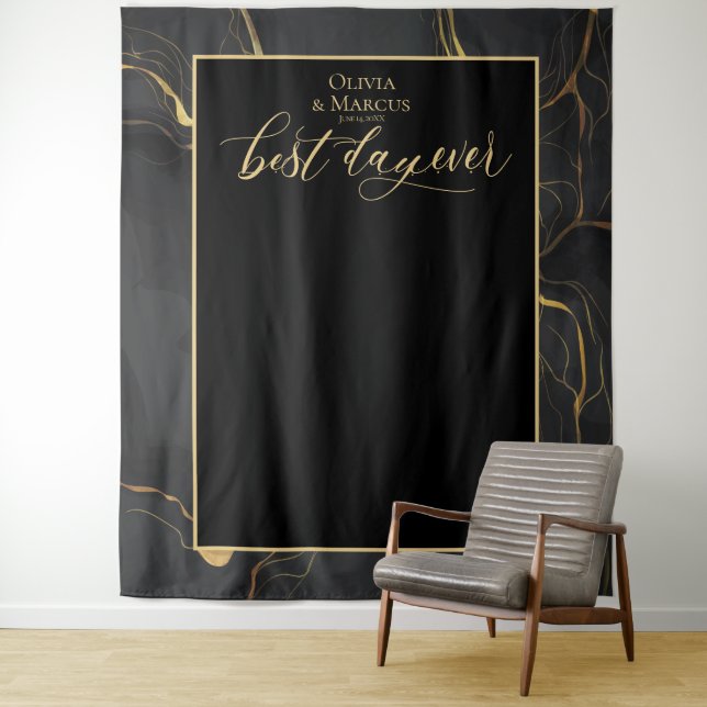 Tenture Meilleur Jour Arrière-plan de photo de mariage en  (En situation)