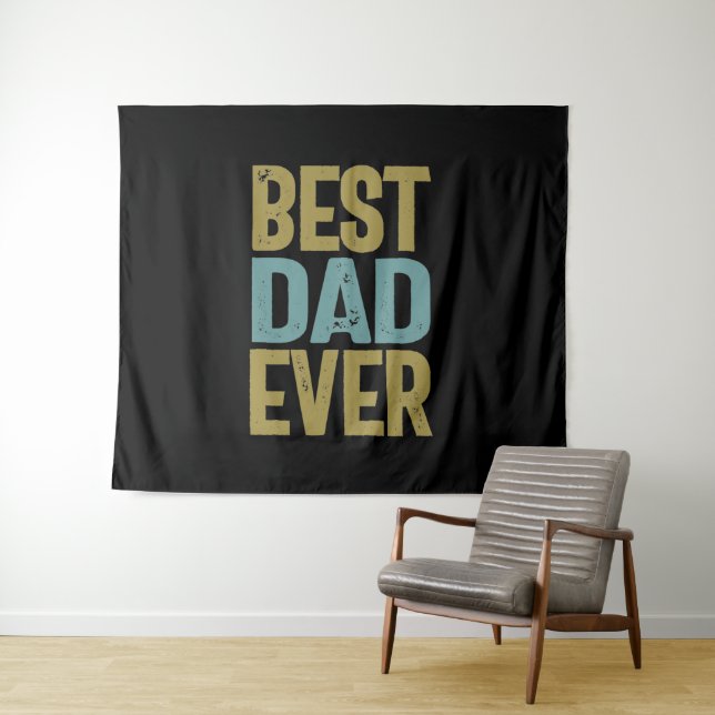 Tenture Meilleur papa jamais | Cadeau Père (En situation (horizontale))