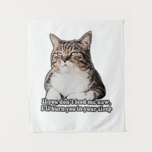 Tenture Mème du chat grincheux pour les amateurs de chats