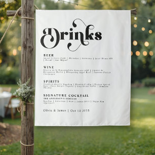 Tenture Menu simple rétro de bar de boissons Typographie v