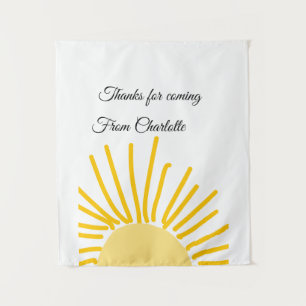 Tenture merci d'être venu nom du texte message soleil