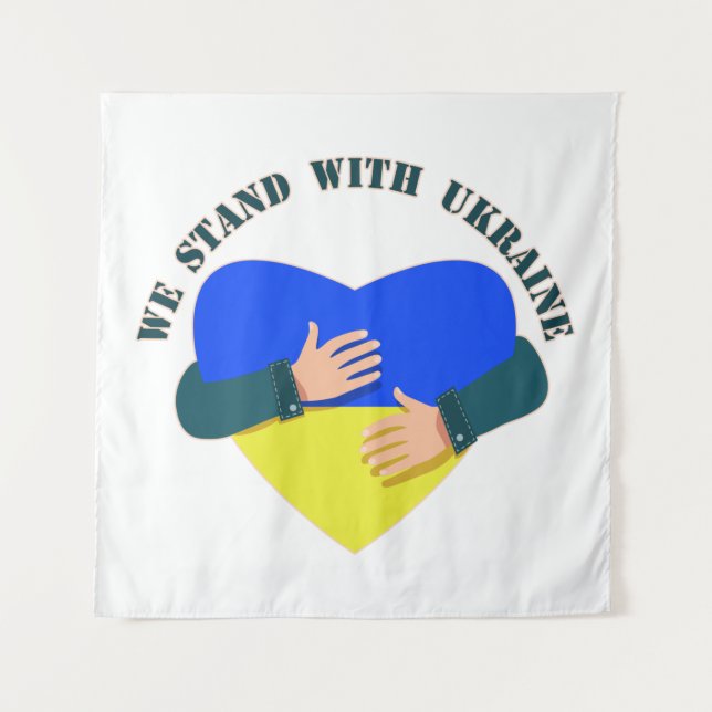 Tenture Message inspirant Nous sommes avec l'Ukraine (Devant)