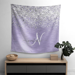 Tenture Métal brossé violet Parties scintillant d'argent N