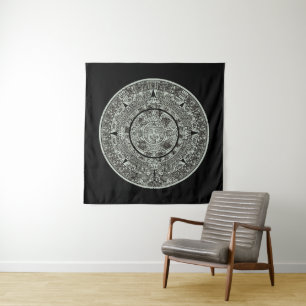 Tenture Mexicaine Aztec Sun Stone Maya Calendrier 1