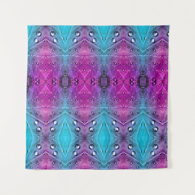 Tenture Miami X Pluie sur la feuille verte Ikat (Devant)
