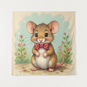 Tenture Mignon adorable petite souris avec cravate