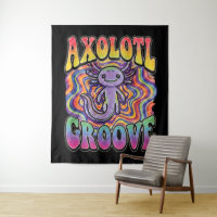 Mignon Axolotl Hippie Groovy Art Rétro 70s Arc-en-