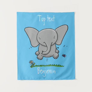 Tenture Mignon bébé éléphant adorable illustration de dess