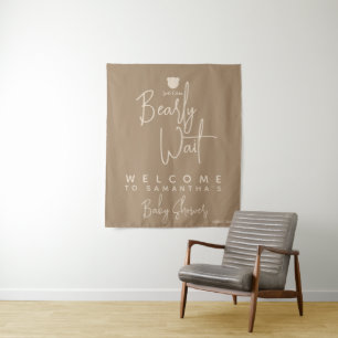 Tenture Minimaliste simple moderne ours Bienvenue à la Bab