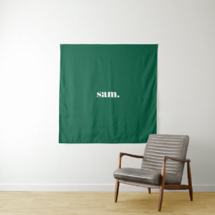 Tenture Minimaliste texte personnalisé gras vert