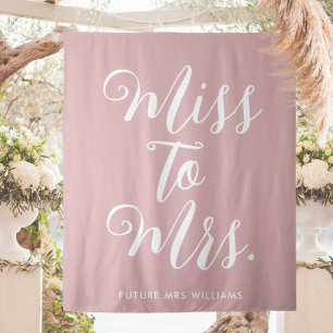 Tenture Miss à Mrs Banner Réception de Mariage Moderne Ros