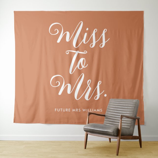 Tenture Miss to Mrs Banner Moderne Boho Enterrement de Vie (En situation (horizontale))