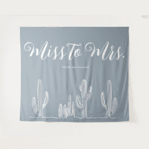 Tenture Miss to Mrs Moderne Cactus Bleu Gris Demoiselle d'