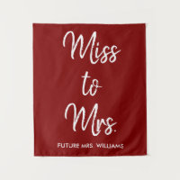 Mlle à Mme Backdrop Maroon Fête des mariées Prop