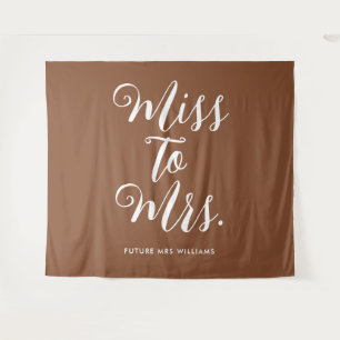 Tenture Mlle à Mme Retro Vintage Brown Bachelorette
