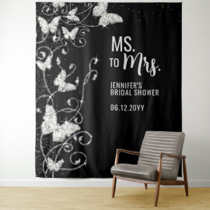 Tenture Mme à Mme Butterflies Fête des mariées noire Conte