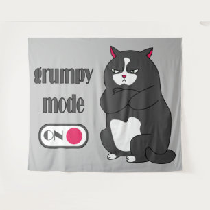 Tenture Mode grincheux sur le chat gras drôle
