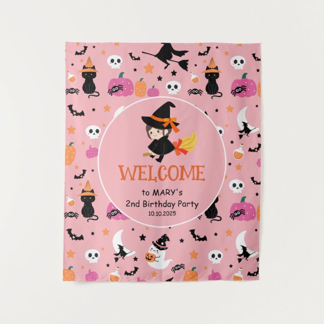 Tenture Modèle de bienvenue à la fête de Pasteloween Hallo (Devant)