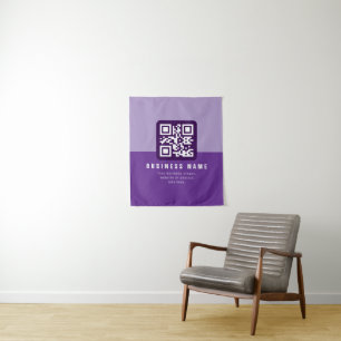 Tenture Modèle de code QR moderne modifiable Purples