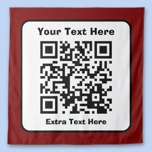 Tenture Modèle de code QR numérisable avec texte modifiabl