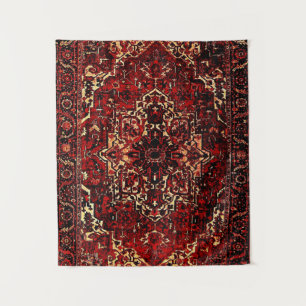 Tenture Modèle de tapis oriental en rouge foncé