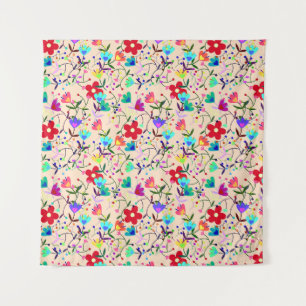 Tenture Modèle floral beige Arrière - plan coloré