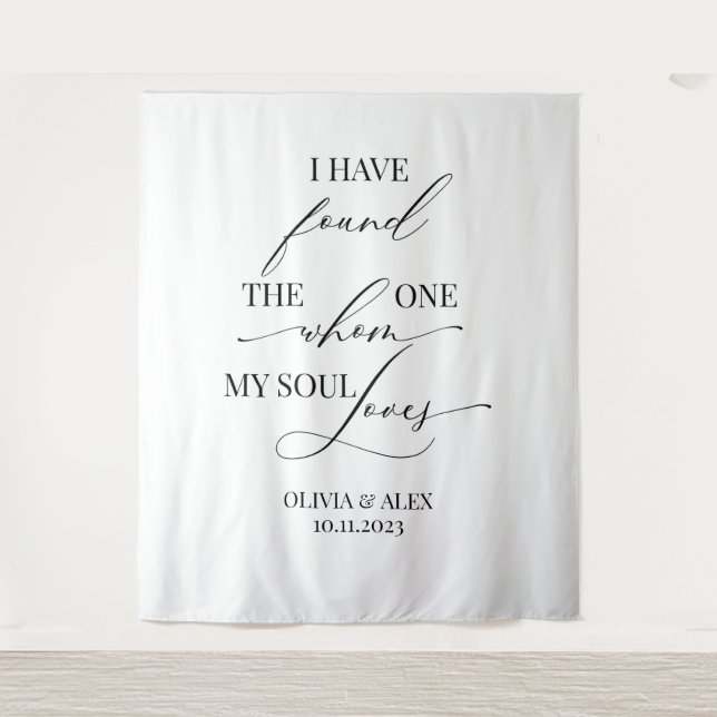 Tenture  Modern elegant wedding bridal backdrop banner (Devant)