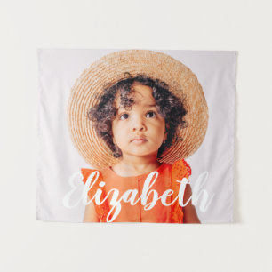 Tenture Modern Simple Script Ajouter votre nom et photo