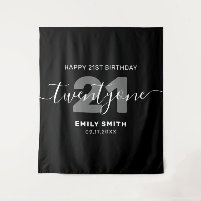 Tenture Moderne Elégant 21e anniversaire (Devant)