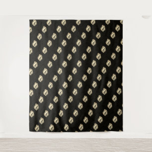 Tenture MODERNE Mandala PETITES LIGNES - YEUX D'OR NOIR