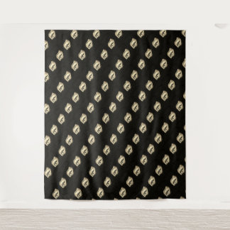Tenture MODERNE Mandala PETITES LIGNES - YEUX D'OR NOIR