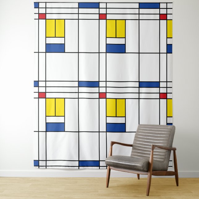 Tenture Mondrian II Minimum De Stijl Modern Art Design (En situation)