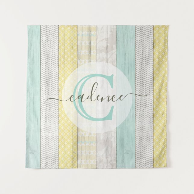 Tenture Monnaie Rustique & Boho Jaune Geo Moderne Personna (Devant)