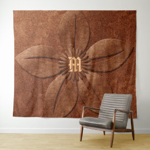 Tenture Monogramme de la fleur de look de cuivre