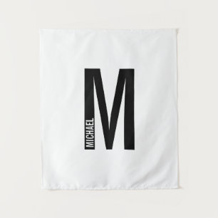 Tenture Monogramme et nom personnalisés modernes