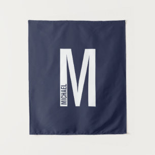 Tenture Monogramme et nom personnalisés modernes