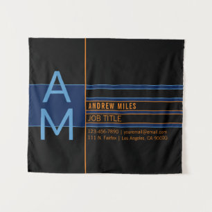 Tenture Monogramme Moderne & Formes et Couleurs modifiable
