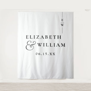 Tenture Monogramme noir et blanc Mariage arrière-plan phot