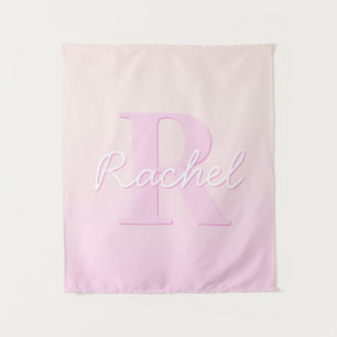 Tenture Monogramme personnalisable   Ombre de la pêche et 