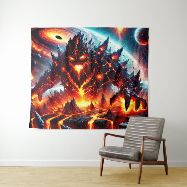 Tenture Monstre Lava (En situation (horizontale))