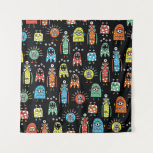 Tenture Monstres Aliens : Mignonne Vintage sans couture