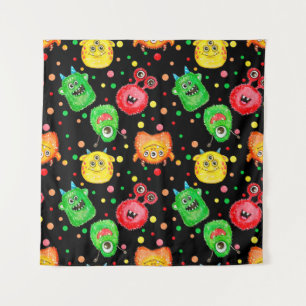 Tenture Monstres aquarelles : Motif mignon