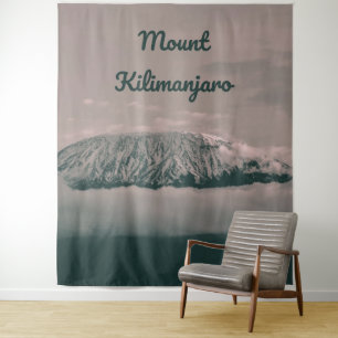 Tenture Mont Kilimandjaro Volcan enneigé en Tanzanie Afriq