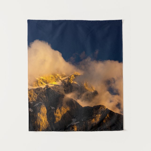 Tenture Montagnes ensoleillées couvertes de nuages (Devant)