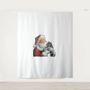 Tenture Moo Deng et le Père Noël protègent l'espion de Noë