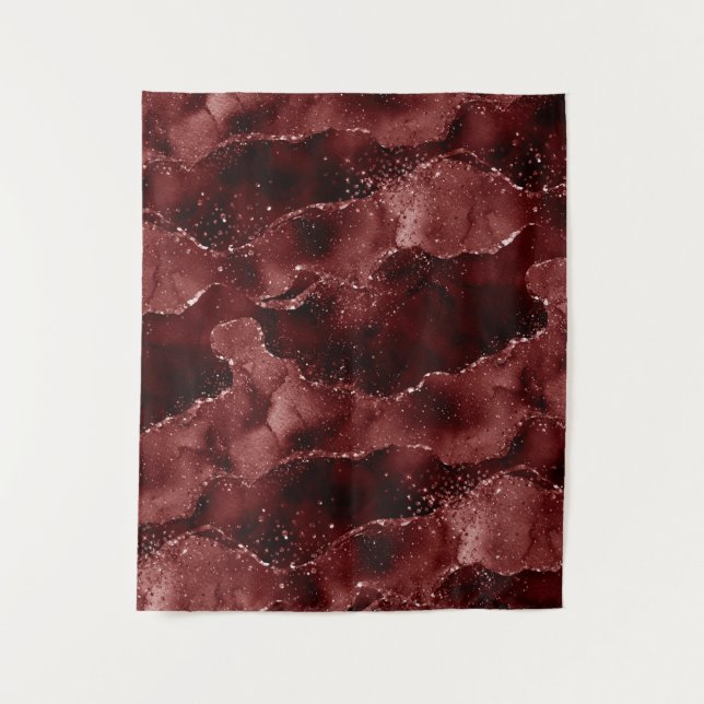 Tenture Moody Agate | Fond de cabine photo rouge henné (Devant)