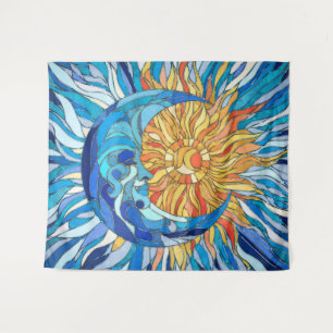 Tenture Mosaïque du soleil et de la lune