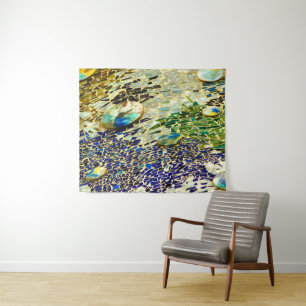 Tenture Mosaïque espagnole bleue verte