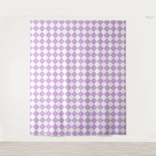 Tenture Motif à carreaux violet et blanc