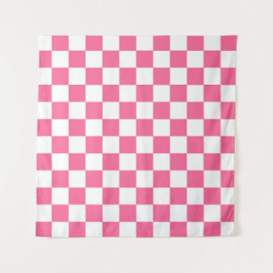 Tenture Motif À damiers chèque rose blanc